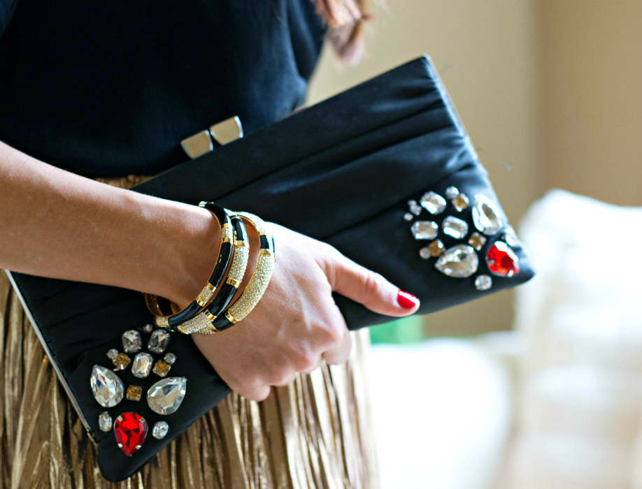 Bangles & Jeweled Clutch