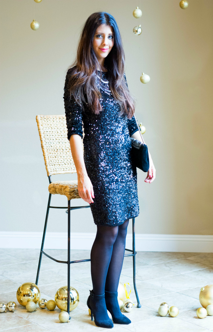 Black Sequin Dress