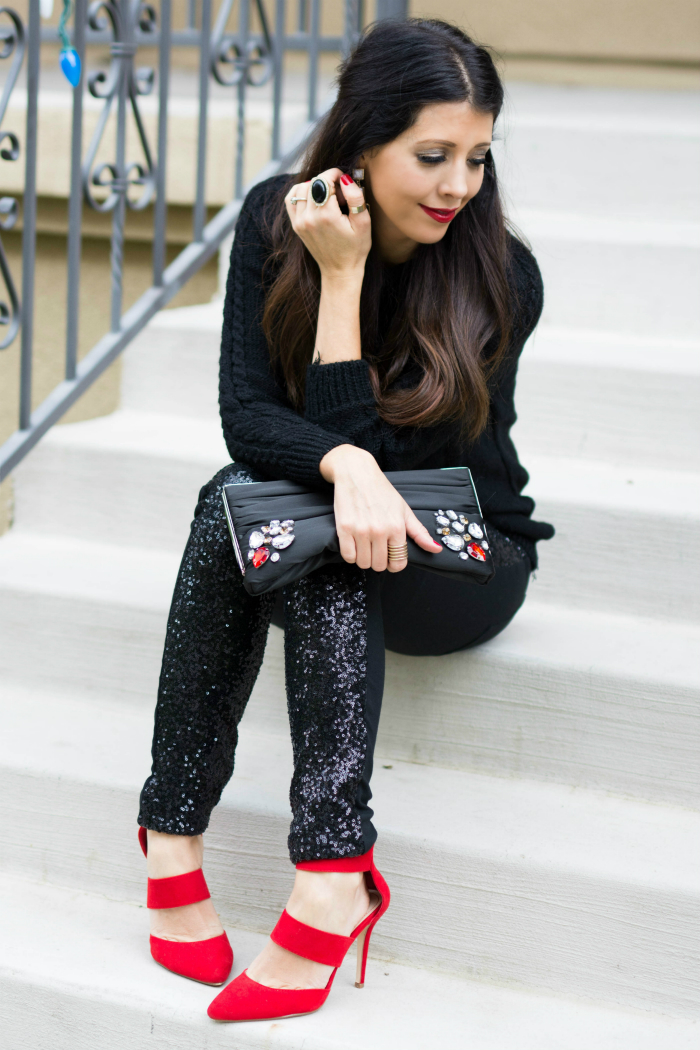 Sequin Black Pants