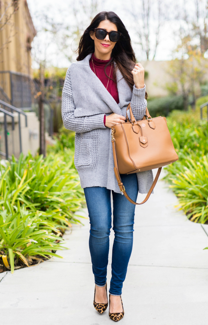 Jeans + Cardigan + Heels