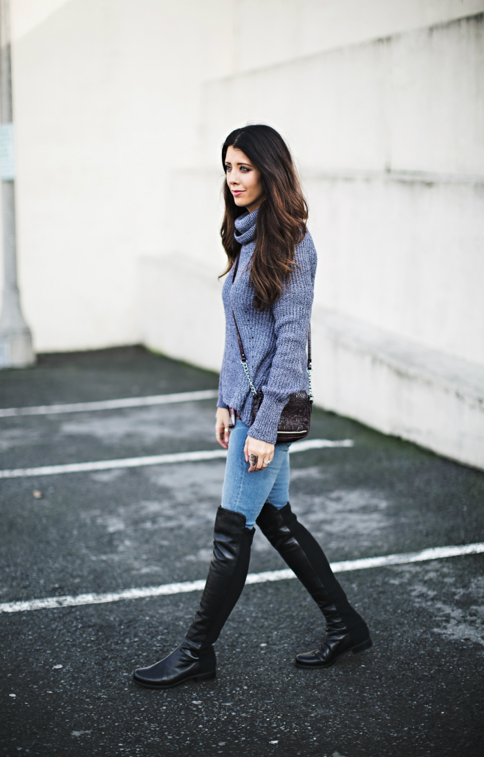 Over the Knee Boots + Cropped Sweater