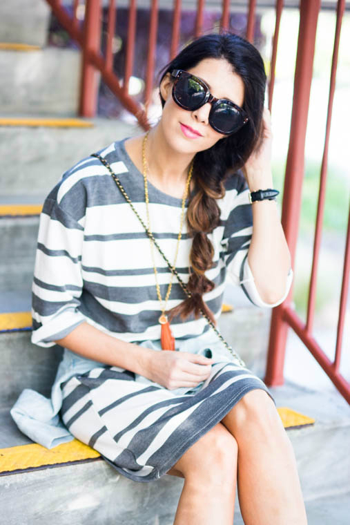 Sunnies, Denim, stripped dress