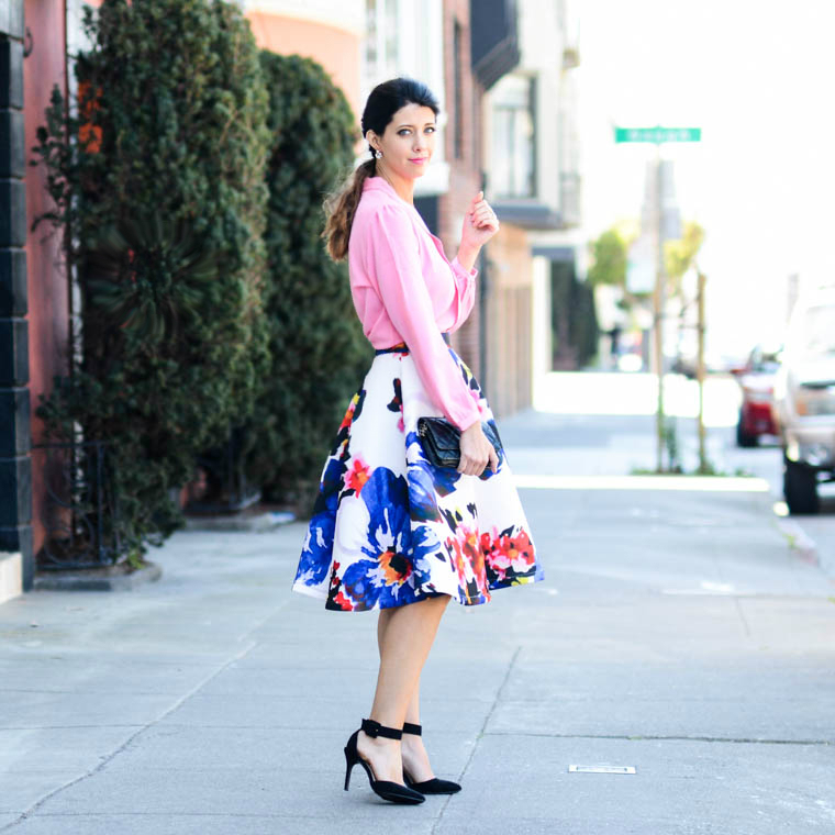 Bright colorful midi, pink top