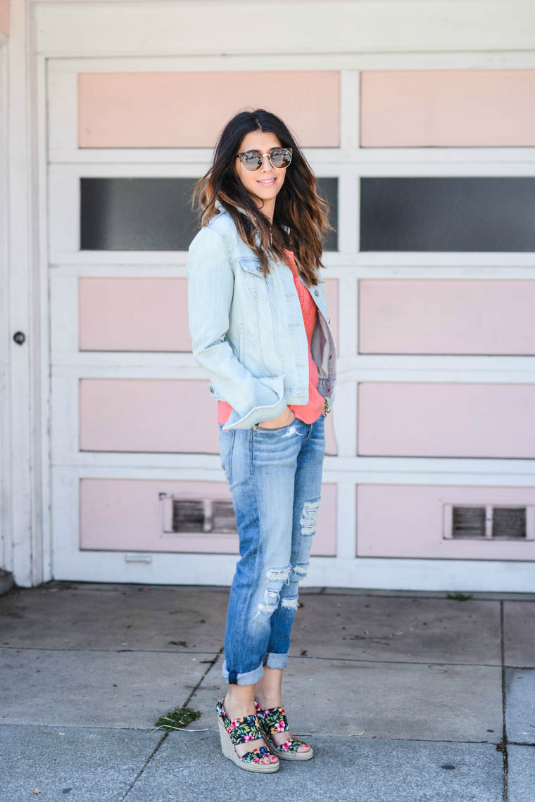 Denim Jacket, BF Jeans, Wedges