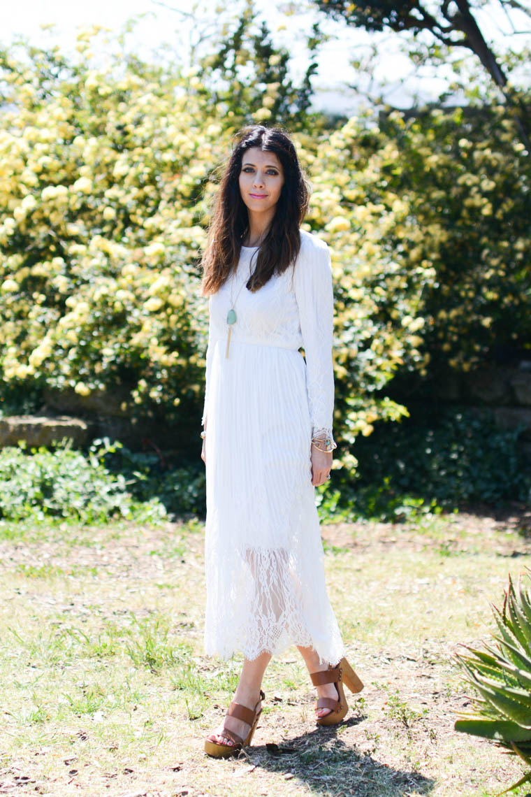 Summer dress, white, lace