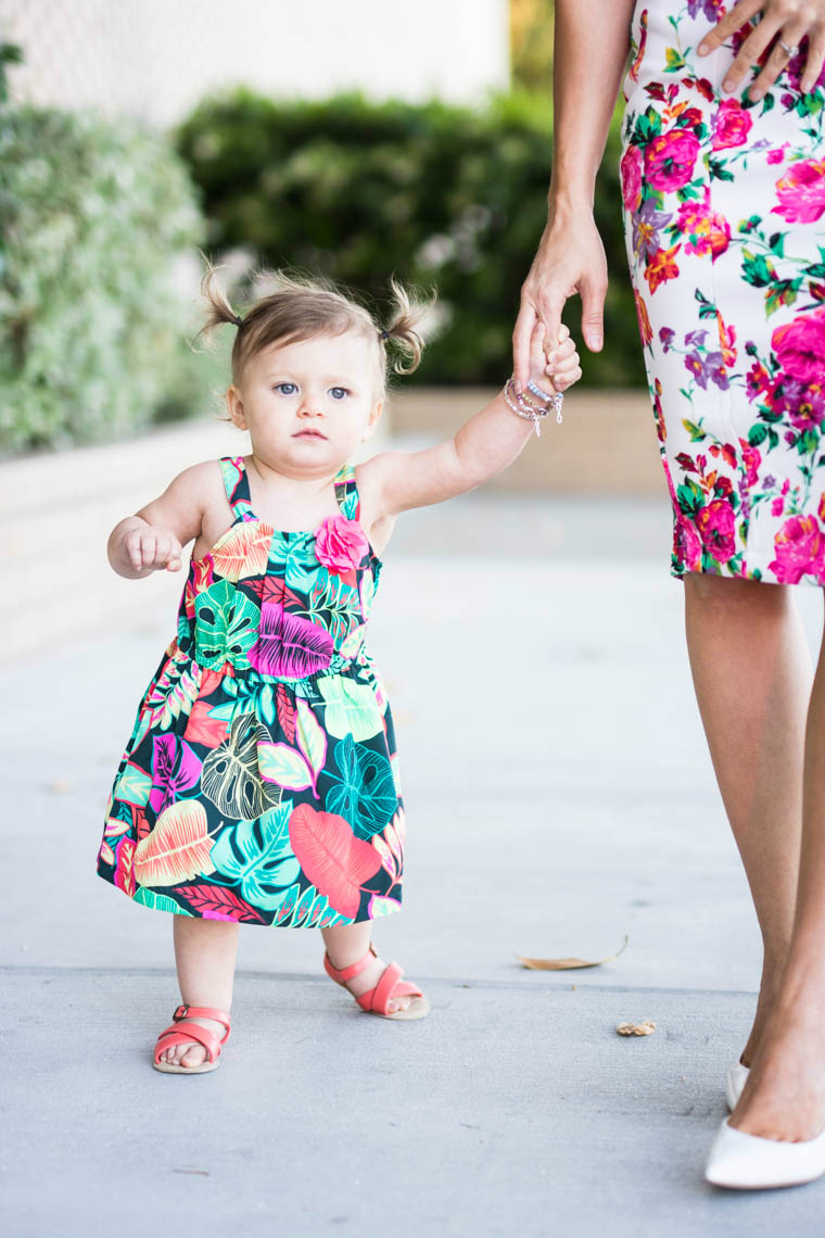 Summer sandals, floral dress