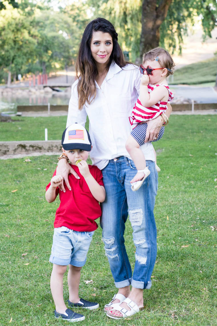 Mom & Kids 4th of July attire