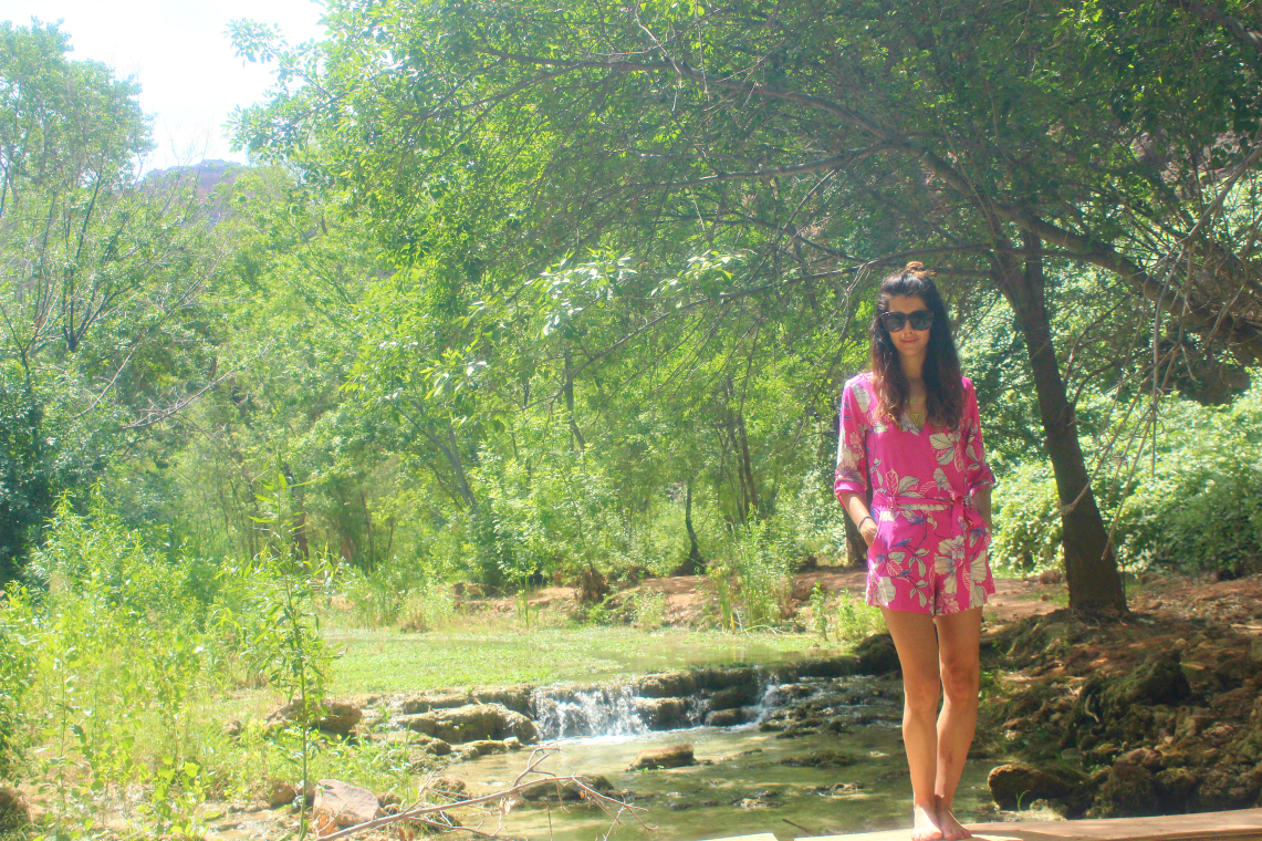 Pink Romper, Havasuapi - Havasupai trip by popular San Francisco blogger, The Girl in The Yellow Dress