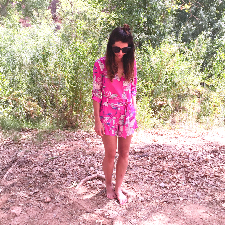 Pink Romper - Havasupai trip by popular San Francisco blogger, The Girl in The Yellow Dress