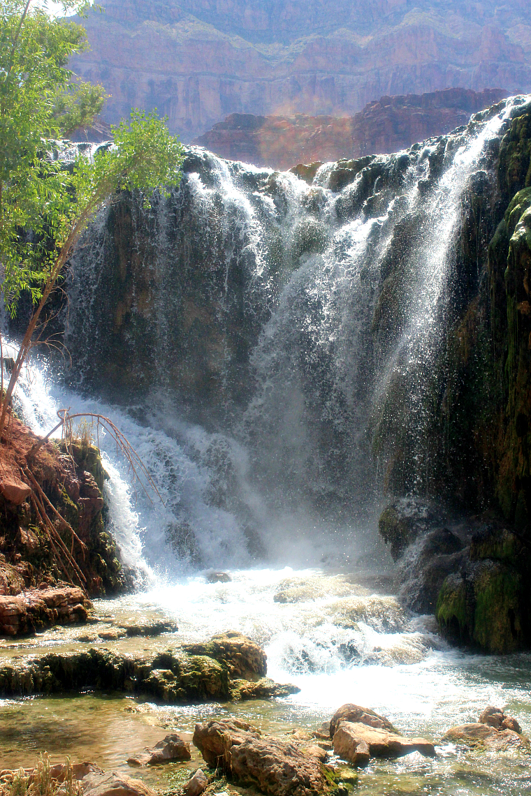 Waterfall in Grand Canyon - Havasupai trip by popular San Francisco blogger, The Girl in The Yellow Dress