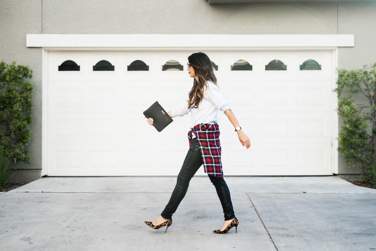 Plaid + Leather