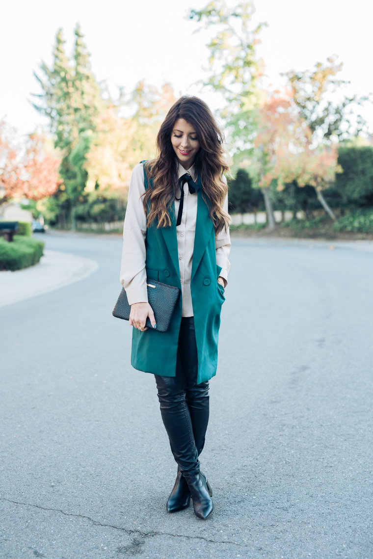 green jacket and leather pants (4)