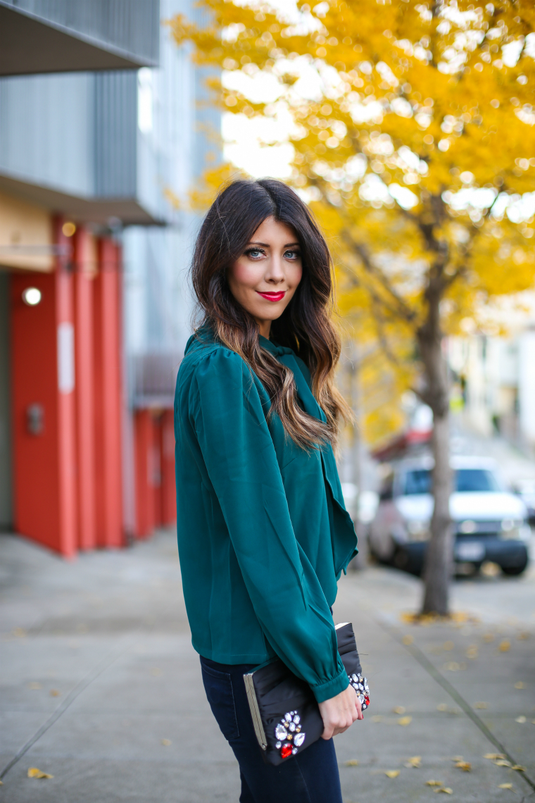 Latisha Springer Fashion Blogger Emerald Tunic and Jeans-1462