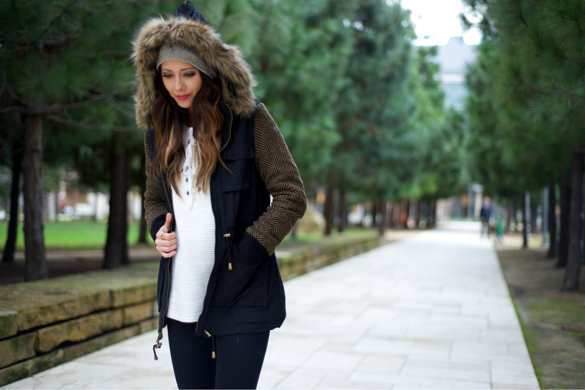 Fur black coat