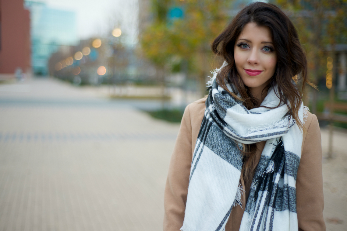 White & Black Scarf