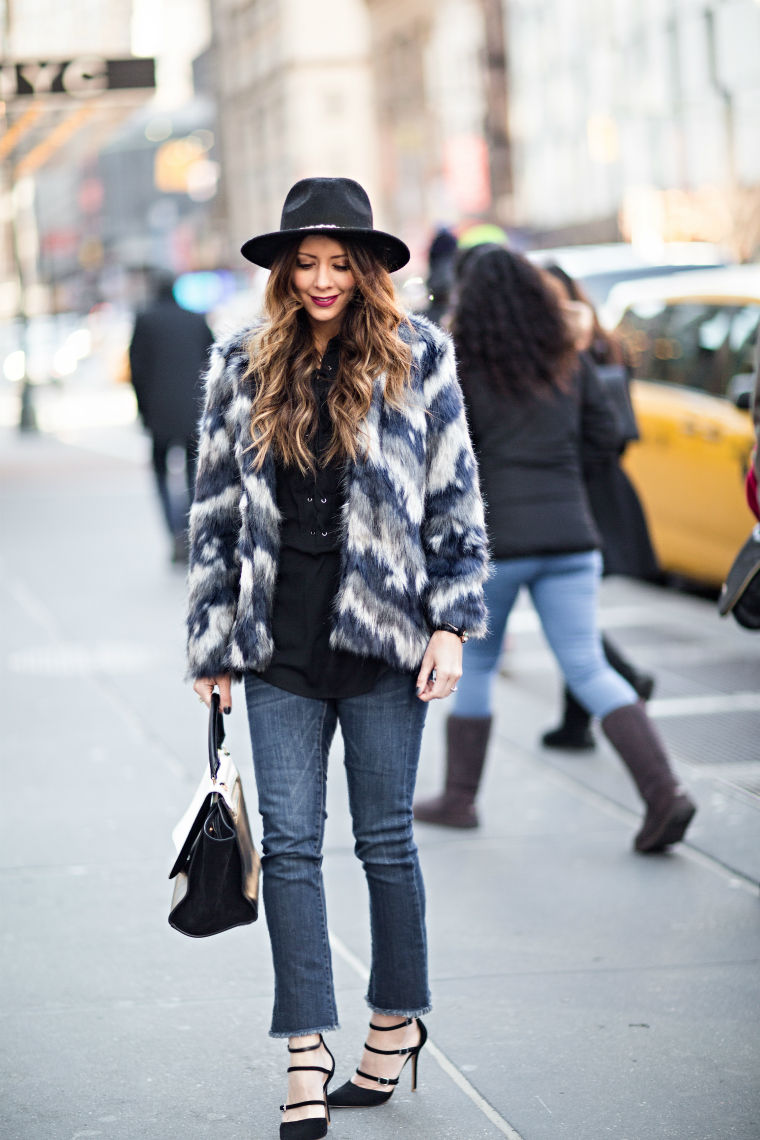 Fur and Cropped Jeans