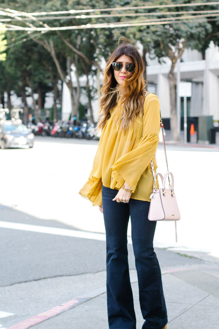 Yellow Bell Sleeve Top ... | The Girl in the Yellow Dress