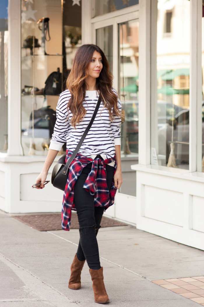 Plaid Top, Striped Top