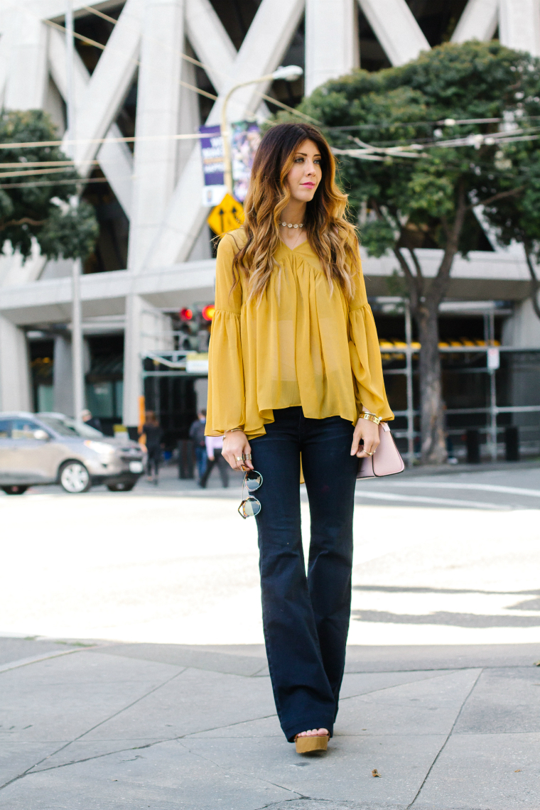 Yellow Bell Sleeve Top ... | The Girl in the Yellow Dress