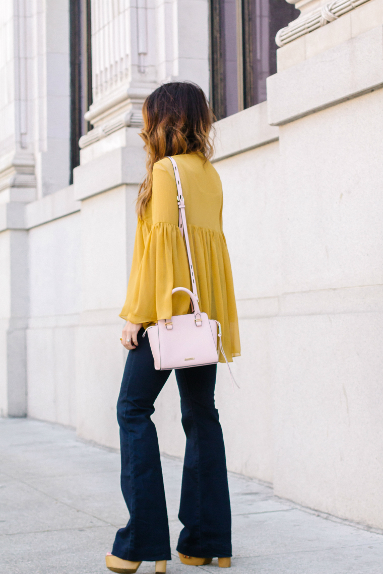 Yellow Top, Pale Pink Bag