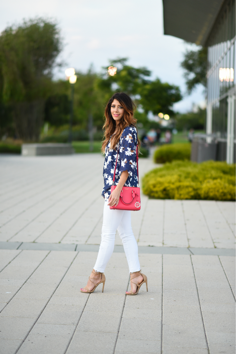 Lace top + White Jeans | The Girl in the Yellow Dress