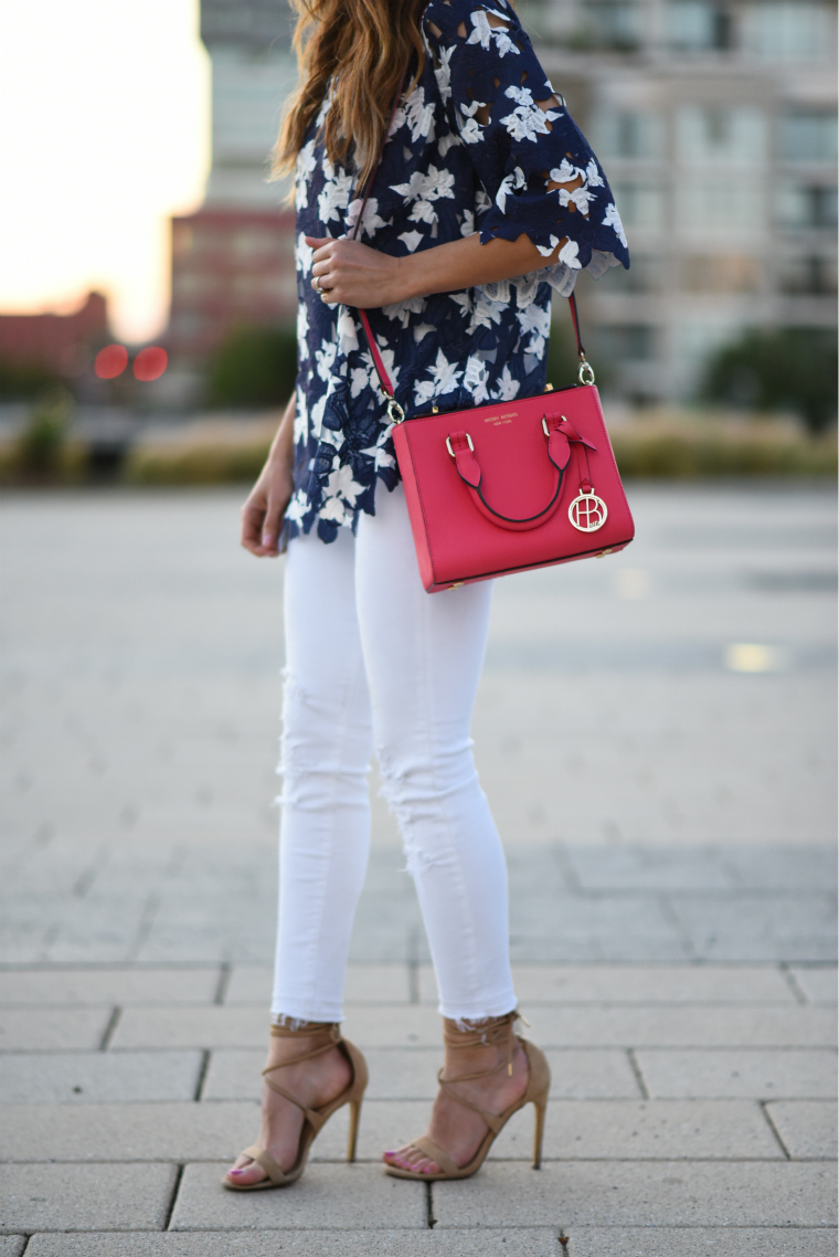 Lace top + White Jeans | The Girl in the Yellow Dress