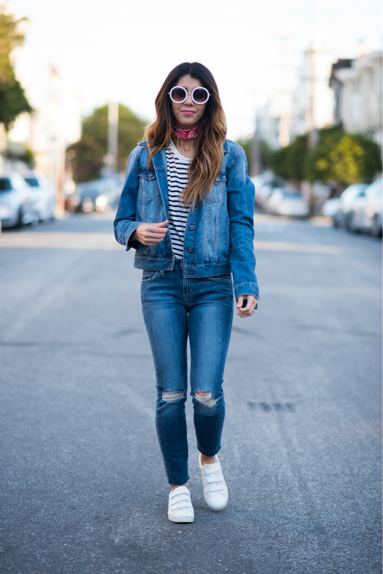 Striped Tee + Denim | The Girl in the Yellow Dress