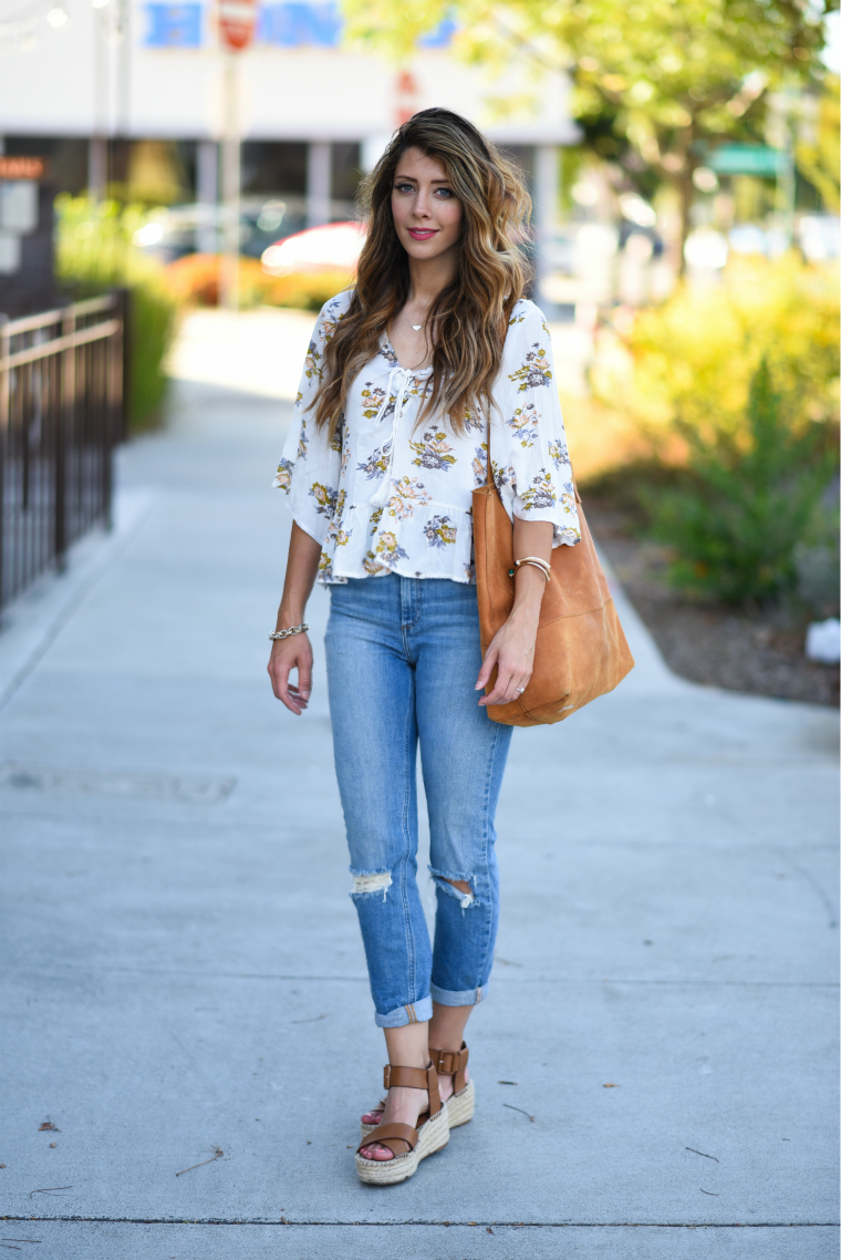 Ruffle Floral Blouse | The Girl in the Yellow Dress