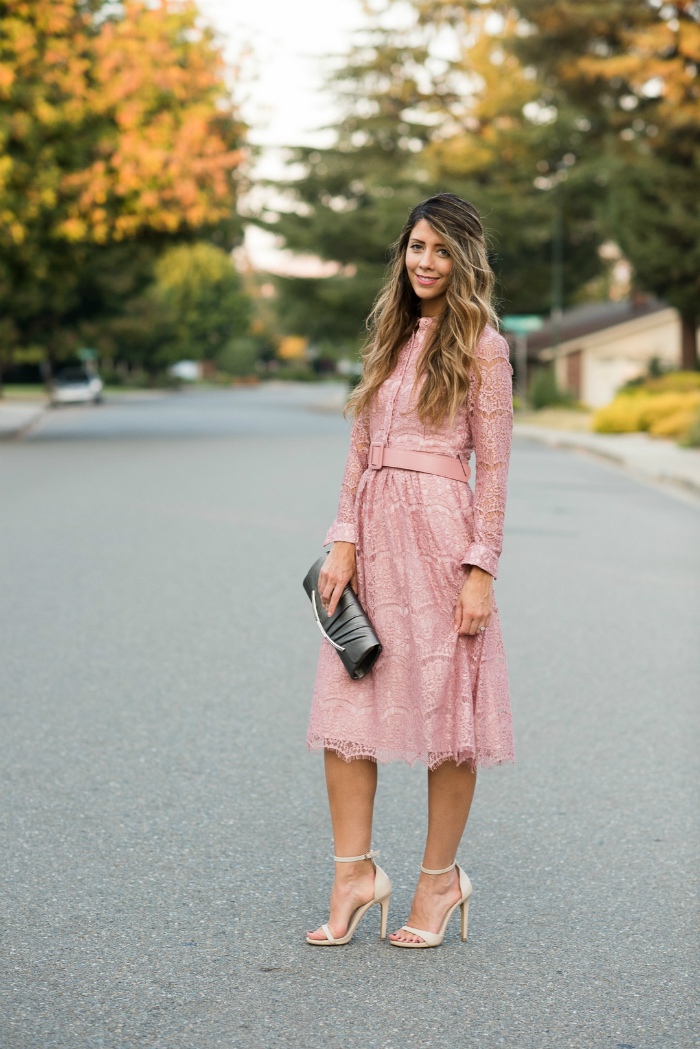 Lace Dress + Ankle Strap Dress | The Girl in the Yellow Dress