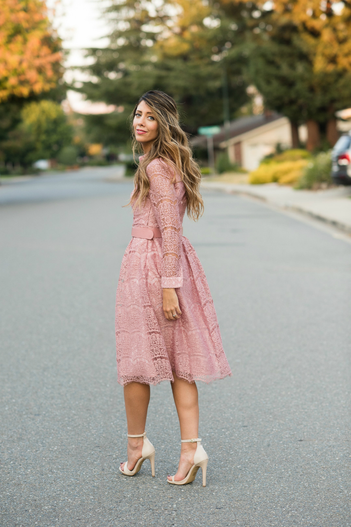 Lace Dress + Ankle Strap Dress | The Girl in the Yellow Dress