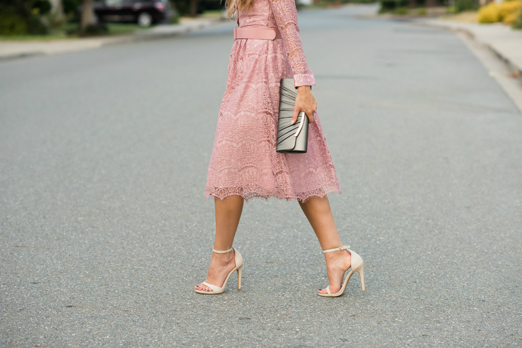 Lace Dress + Ankle Strap Dress | The Girl in the Yellow Dress