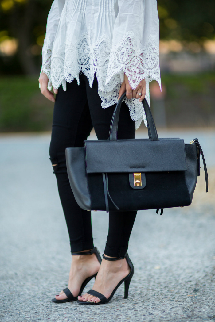 White Lace Top + Black Jeans | The Girl in the Yellow Dress