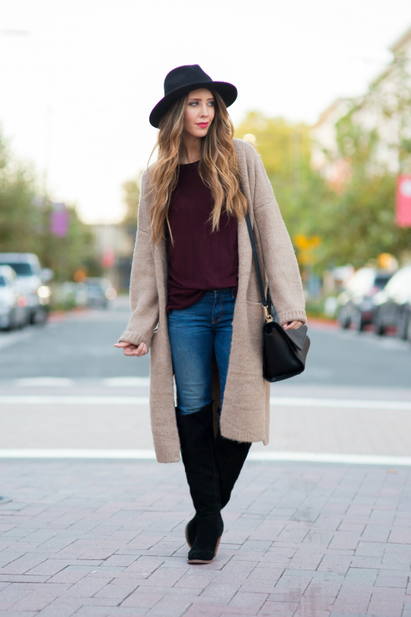 long-cardi-Long Cardi and OTK Boots for fall fashion