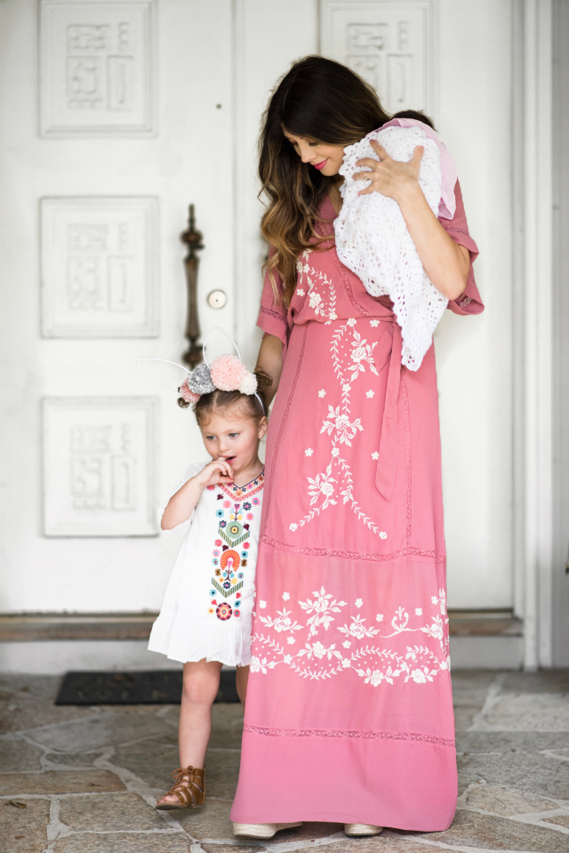 Cute Easter Dresses featured by top US fashion blog The Girl in the Yellow Dress; Image of a woman wearing ASOS maxi dress and Marc Fisher wedges.