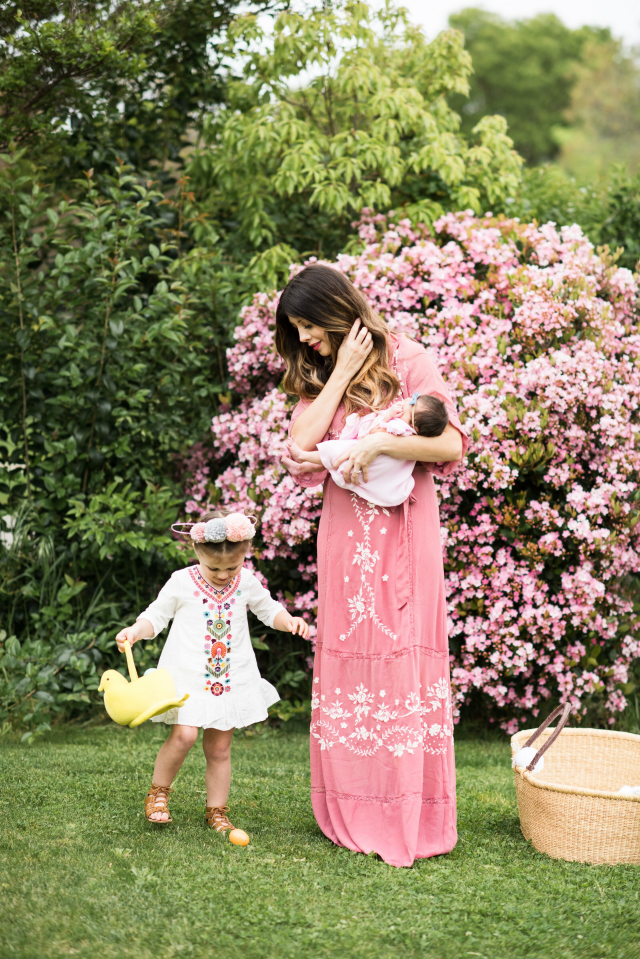 Cute Easter Dresses featured by top US fashion blog The Girl in the Yellow Dress; Image of a woman wearing ASOS maxi dress and Marc Fisher wedges.