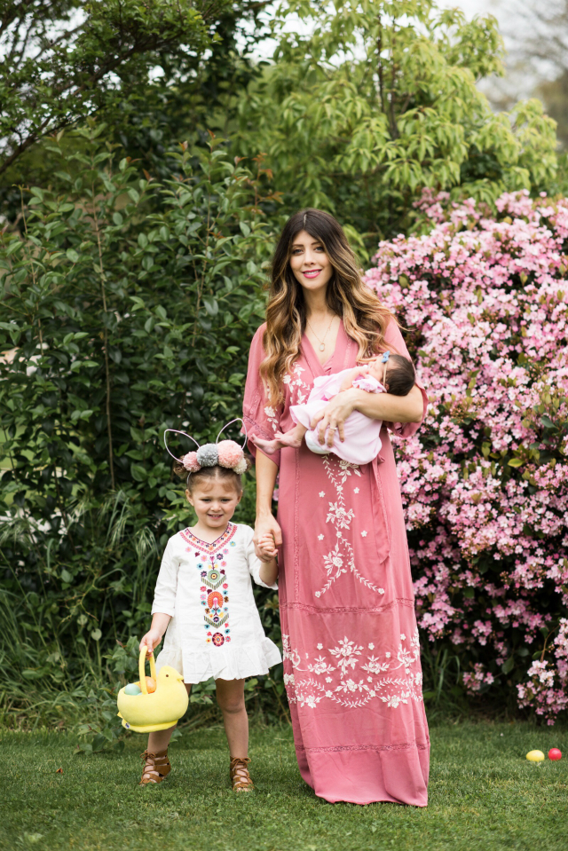 Cute Easter Dresses featured by top US fashion blog The Girl in the Yellow Dress; Image of a woman wearing ASOS maxi dress and Marc Fisher wedges.