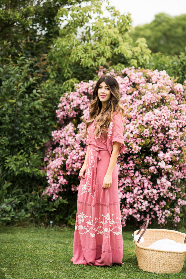 Cute Easter Dresses featured by top US fashion blog The Girl in the Yellow Dress; Image of a woman wearing ASOS maxi dress and Marc Fisher wedges.