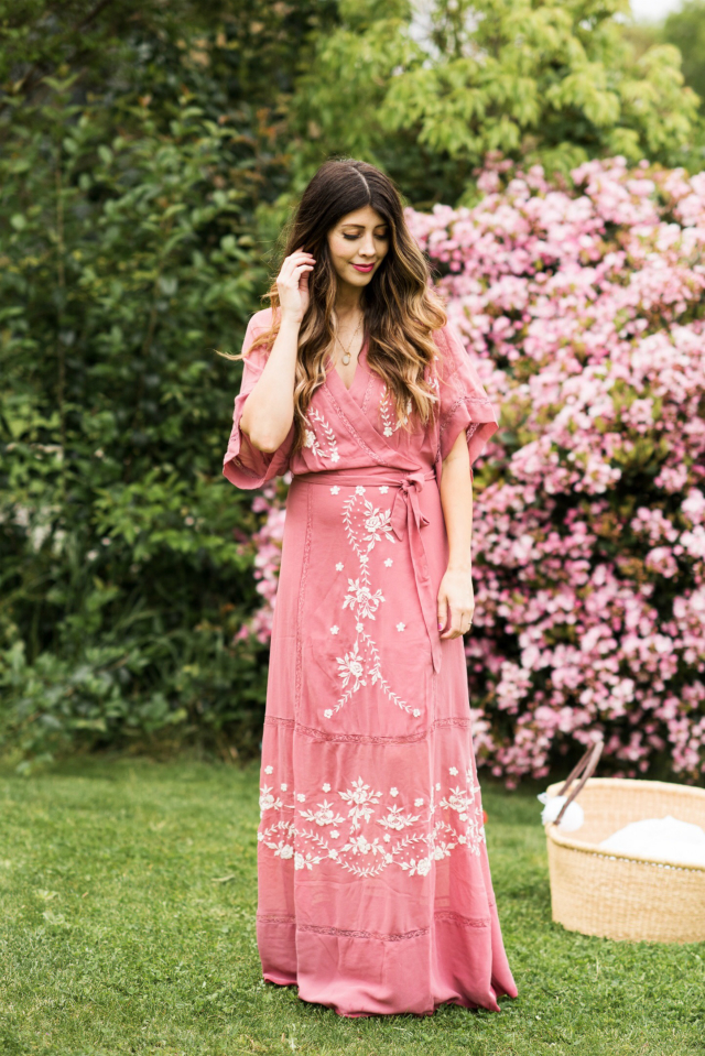 Cute Easter Dresses featured by top US fashion blog The Girl in the Yellow Dress; Image of a woman wearing ASOS maxi dress and Marc Fisher wedges.