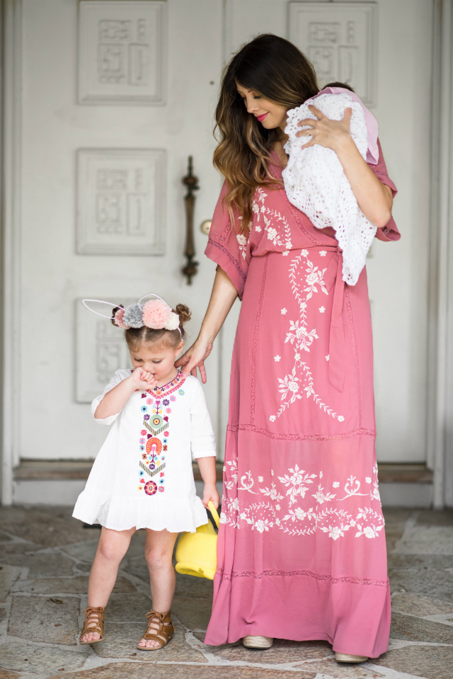 Cute Easter Dresses featured by top US fashion blog The Girl in the Yellow Dress; Image of a woman wearing ASOS maxi dress and Marc Fisher wedges.