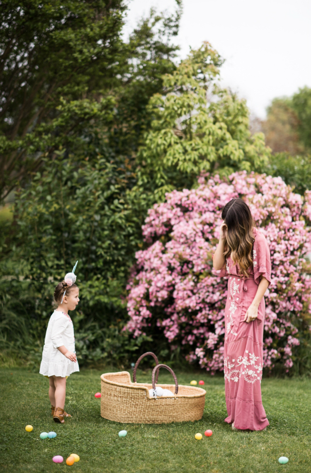 Cute Easter Dresses featured by top US fashion blog The Girl in the Yellow Dress; Image of a woman wearing ASOS maxi dress and Marc Fisher wedges.