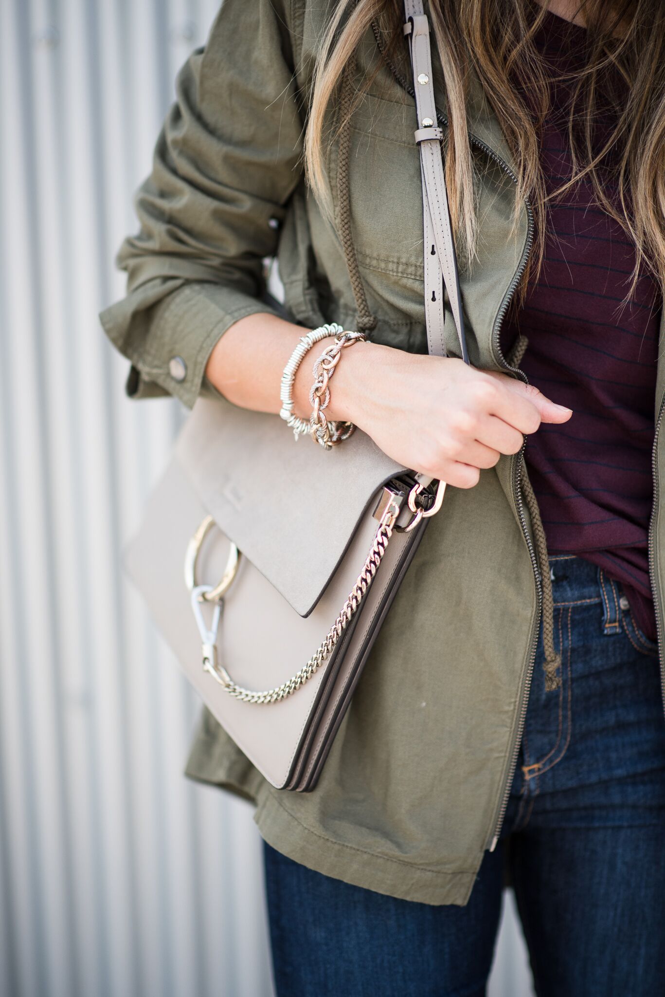 Olive Utility Jacket, Chloe Bag