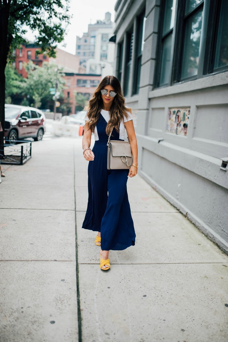 Jumpsuit, Yellow Shoes, NYFW, Street Style, Chloe Handbag