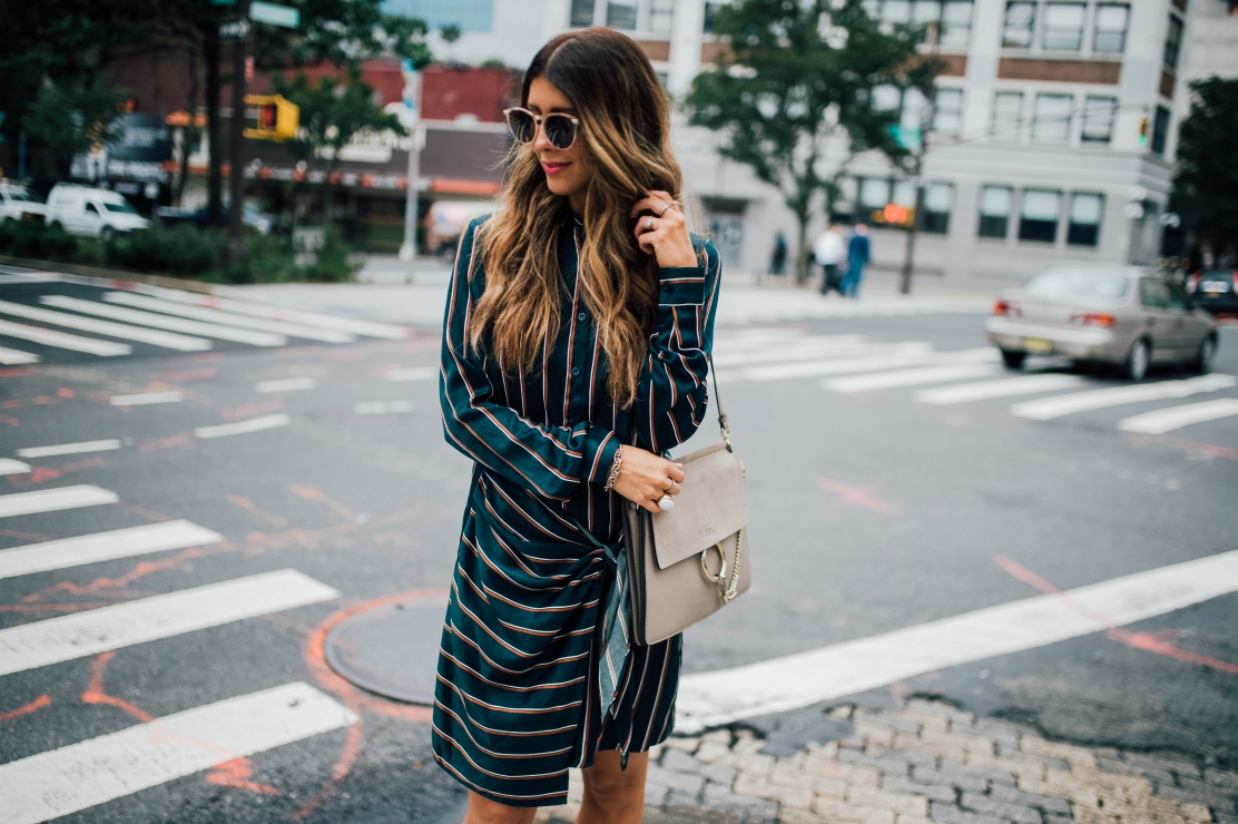 Shirt Dress, Nordstrom, White Heels, Chloe Bag, Striped Dress