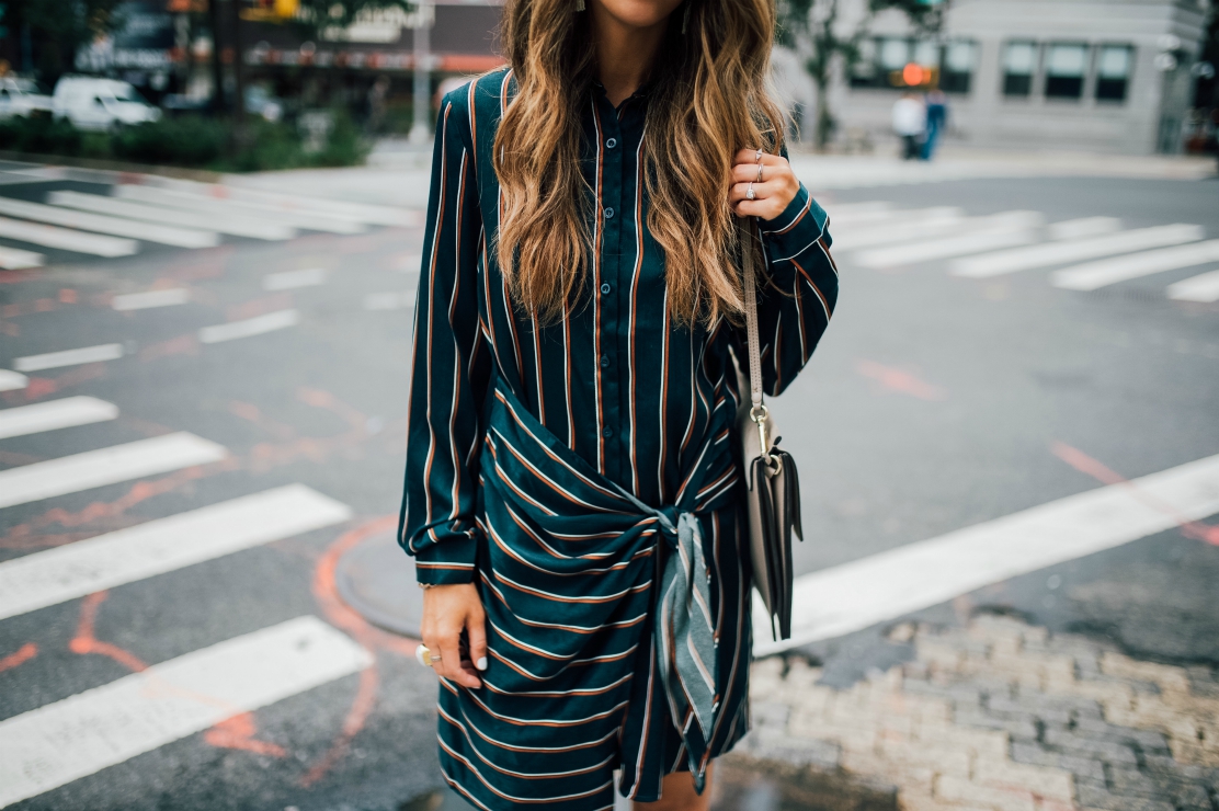 Shirt Dress, Nordstrom, White Heels, Chloe Bag, Striped Dress