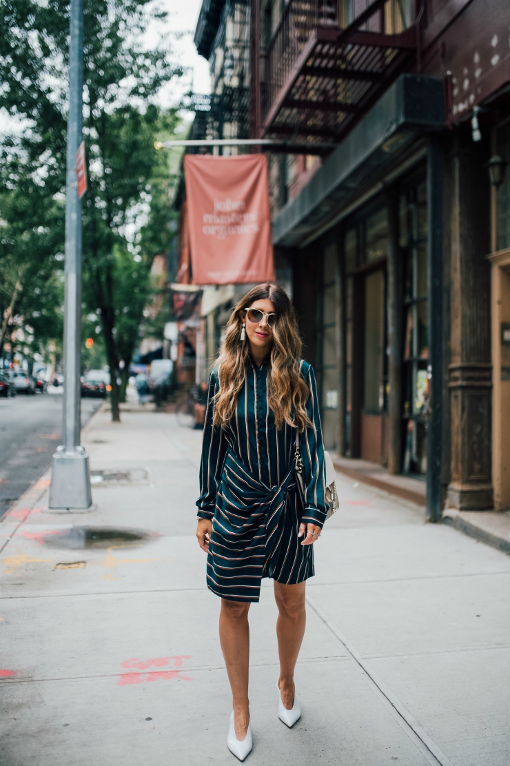 Shirt Dress, Nordstrom, White Heels, Chloe Bag, Striped Dress