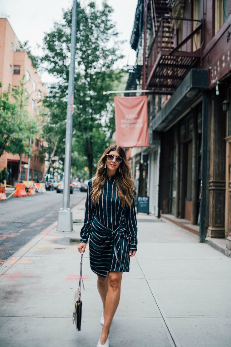 Shirt Dress, Nordstrom, White Heels, Chloe Bag, Striped Dress