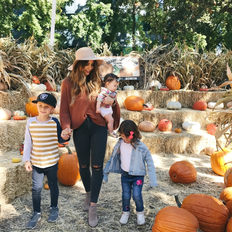 Fall Fashion, Flare Sleeve Sweater, Floppy Hat, Pumpkin Patch, Family Style