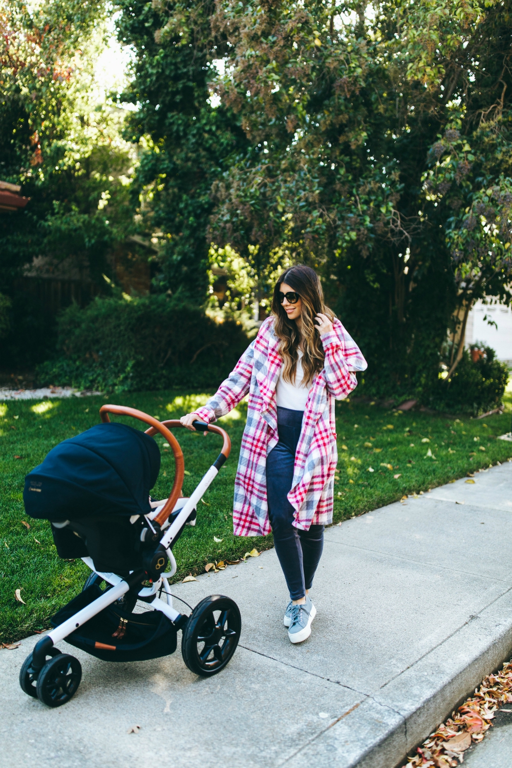 Cuddl Duds, QVC, Lounge Wear, Plaid Cardigan, Grey Velour Leggings, Maxi Cosi Carseat, Quinny Stroller