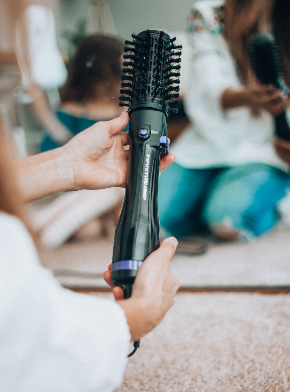 Getting Ready With My Mini Me With the InfinitiPRO Spin Air Brush Styler by popular San Francisco beauty blogger, The Girl in The Yellow Dress