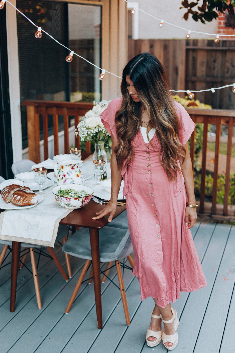 Magical Backyard Dinner Party tips hosted by popular San Francisco life and style blogger, The Girl in The Yellow Dress